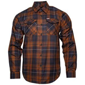 NWT Dixxon Boroughs NYC New York City Brown Blue Plaid Flannel Shirt